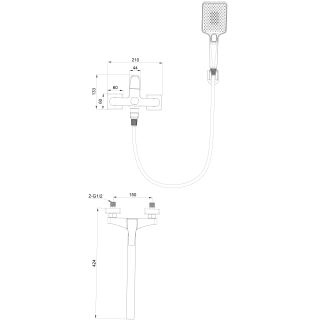 Смеситель для ванны Wonzon & Woghand WW-639906-BGM тёмный графит